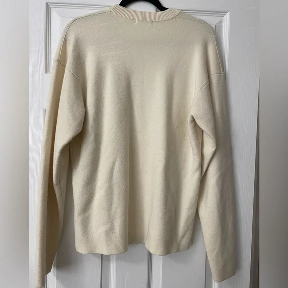 Ivory wool sweater, oversized - Picture 3 of 4